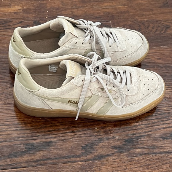 Gola Shoes - Gola Women’s Beige Suede Sneakers with Gum Sole